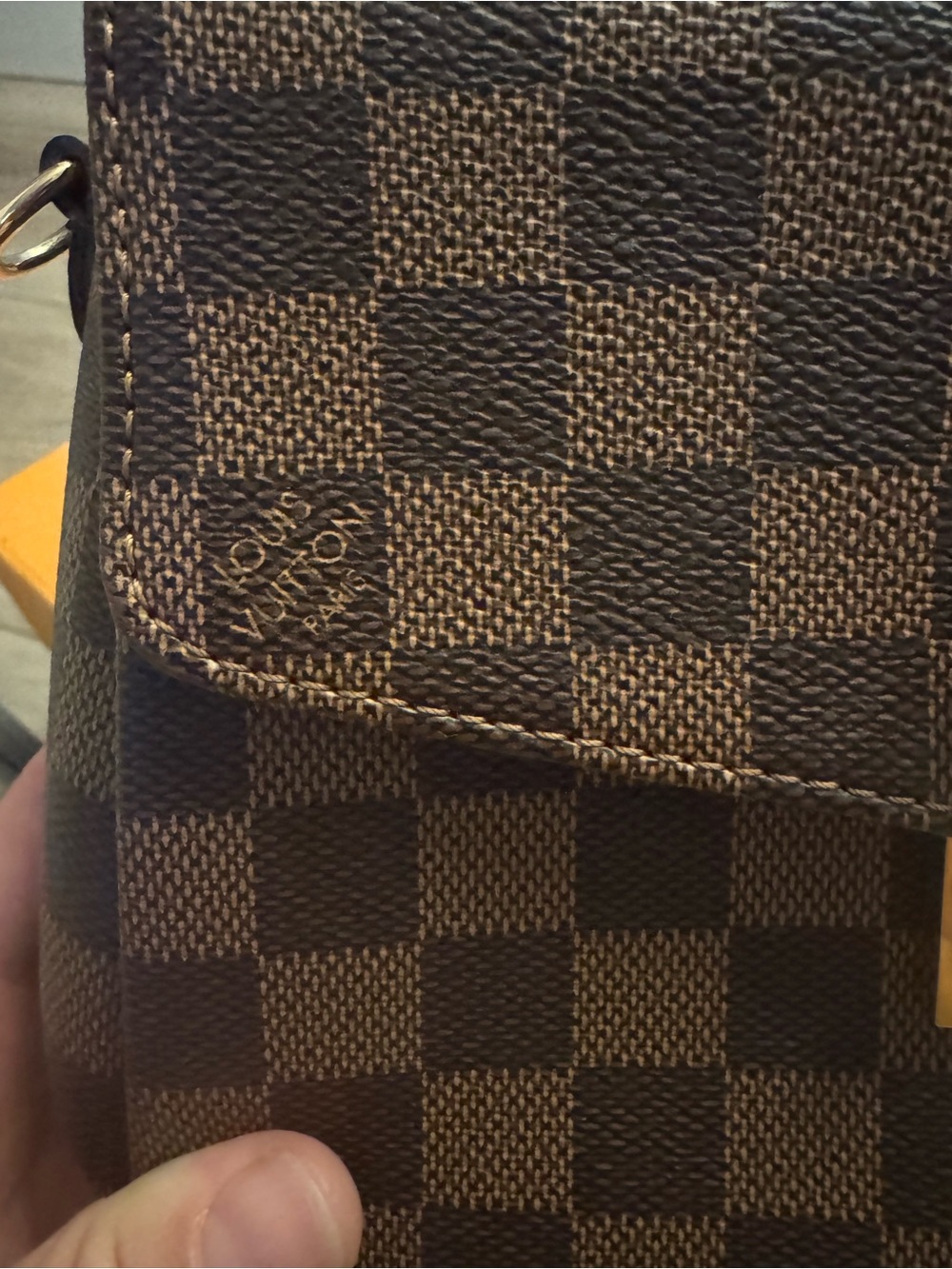 Louis Vuitton Brown Damier Ebene Top Handle Satchel with Gold Hardware - Picture 12 of 15